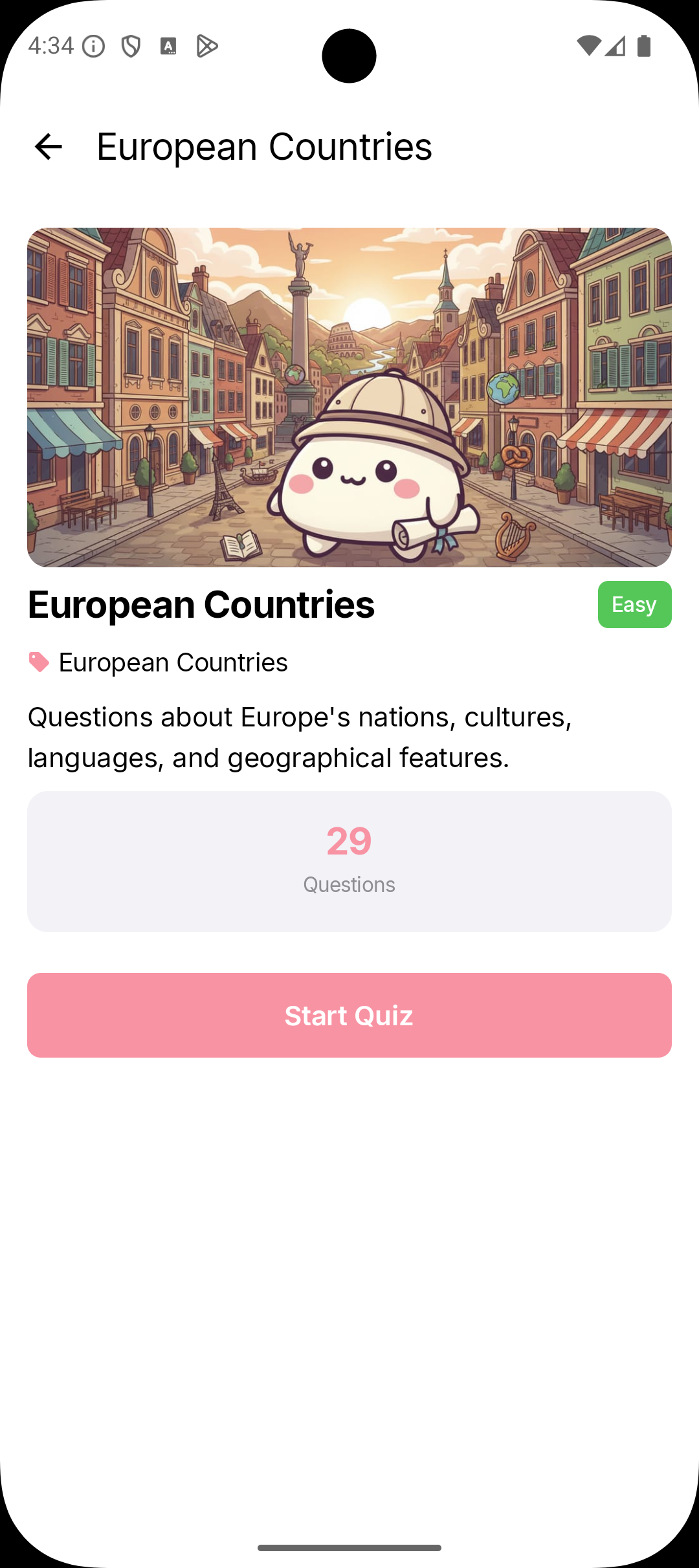 Android - Quiz detail