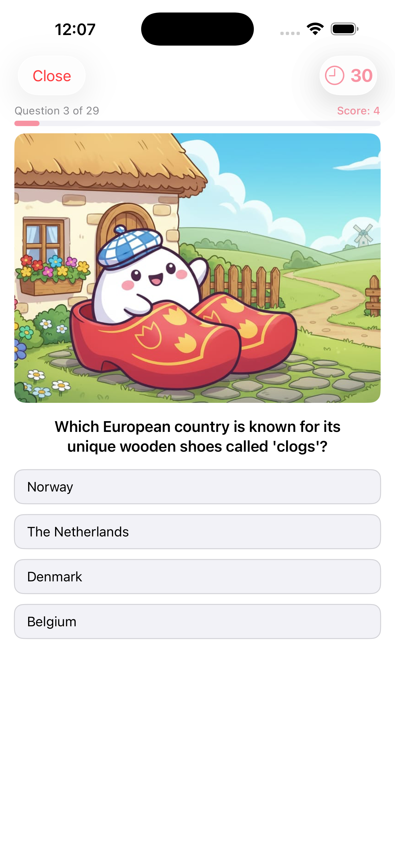Timed multiple-choice question gameplay